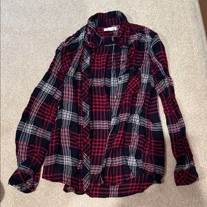 Beachlunchlounge Red and Black Plaid Shirt